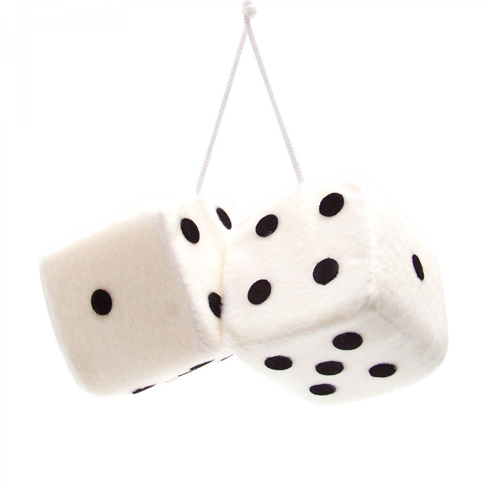 Black and White Fuzzy Dice Decoration